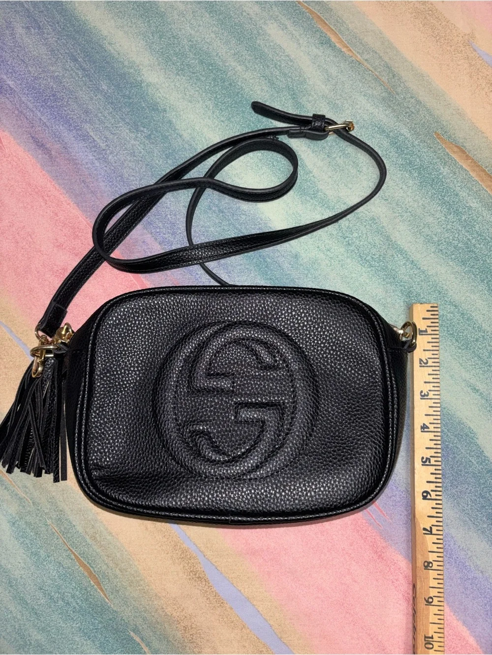 Black Pebbled Small Soho Disco Bag Leather Crossbody Bag